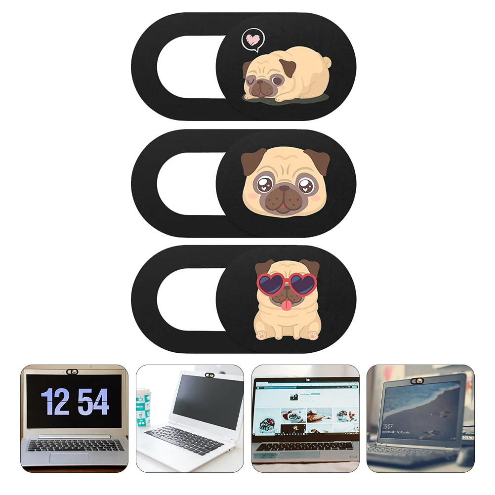 3 Pcs Camera Cover Slide Dog Screen Lapdesk Webcam Slider Personality for Laptop Slides