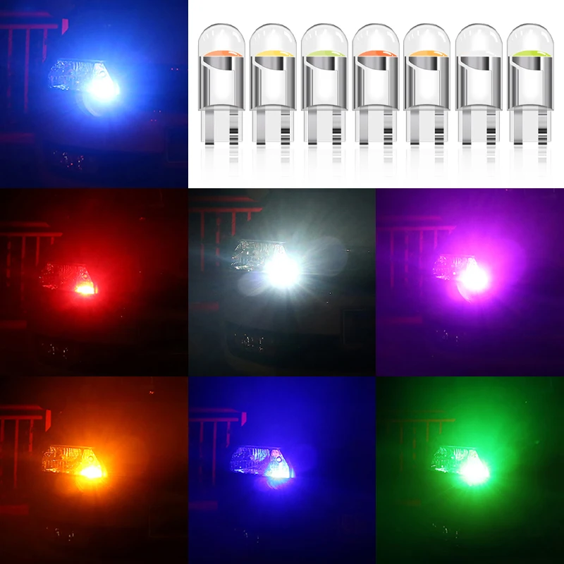 

10/50 шт. светодиодные лампы T10 W5W COB 6000K для салона автомобиля, лампы для чтения, купольные лампы, 168 194 192, маркерные лампы, лампы для подсветки номерного знака