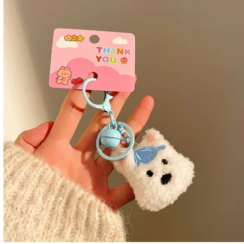 keychain westie Plush Pendant Cute West Highland cow Plush Puppy Doll Cartoon Pendant Doll Keychain Bag Pendant Kids Gifts
