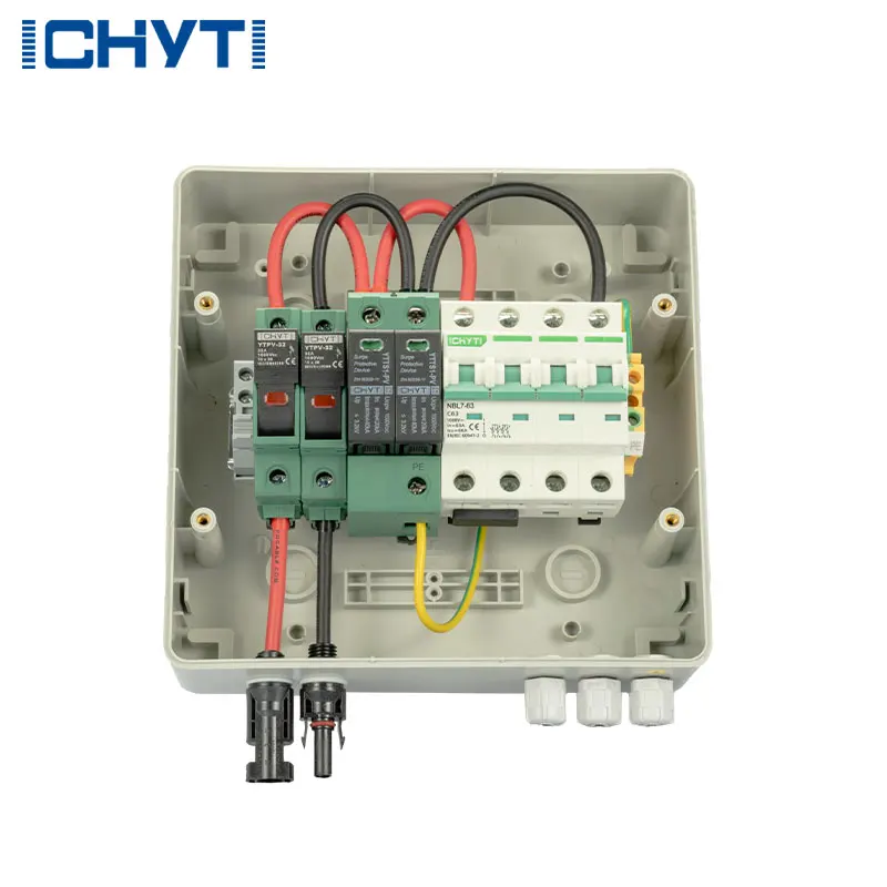CHYT IP65 1000V DC Panel solar Caja combinadora fotovoltaica 1 cuerda para energía solar, con relámpago