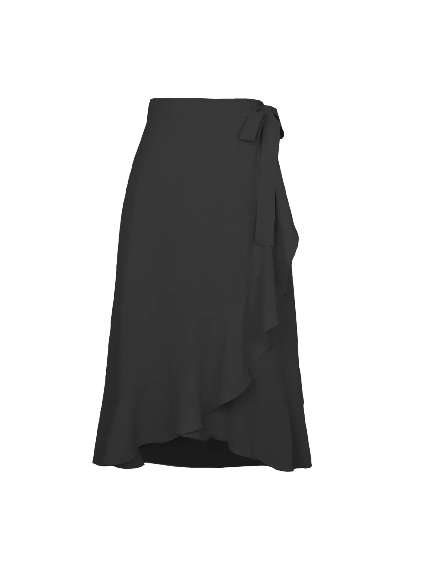 Tie Skirt Asymmetrical Hem Sweet with Asymmetrical Long Skirt Sweet and Fresh Patchwork Ruffle Autumn for Women