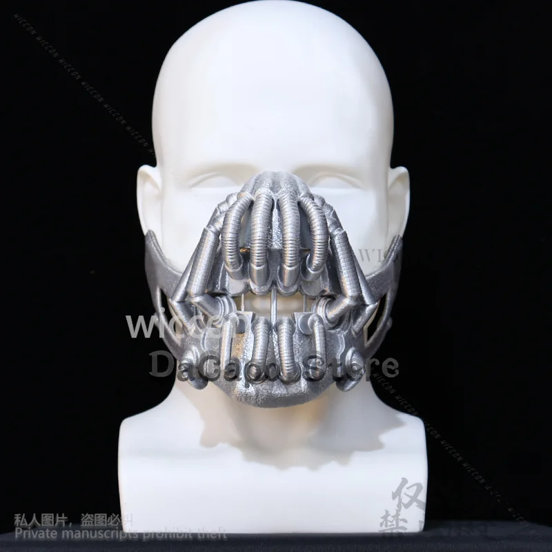 ベインコスプレアニメゴシック映画騎士シルバースカル 3D ポリ乳酸パンクマスクハロウィンカーニバルパーティー女性男性 Cos
