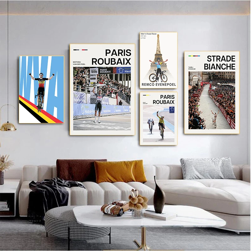Modern Physical Culture Cycling Posters Wout Van Aert Player Prints Canvas Painting Wall Art Pictures Home Living Room Decor