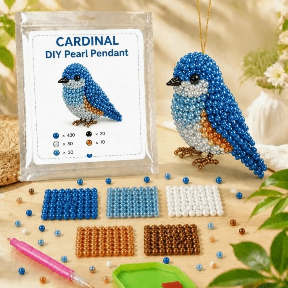 Tiny Beads 3D Beaded Animal Kit Cute Design Creative Craft Handmade Bead Art Kit Animal Shape Animal Pendant Set