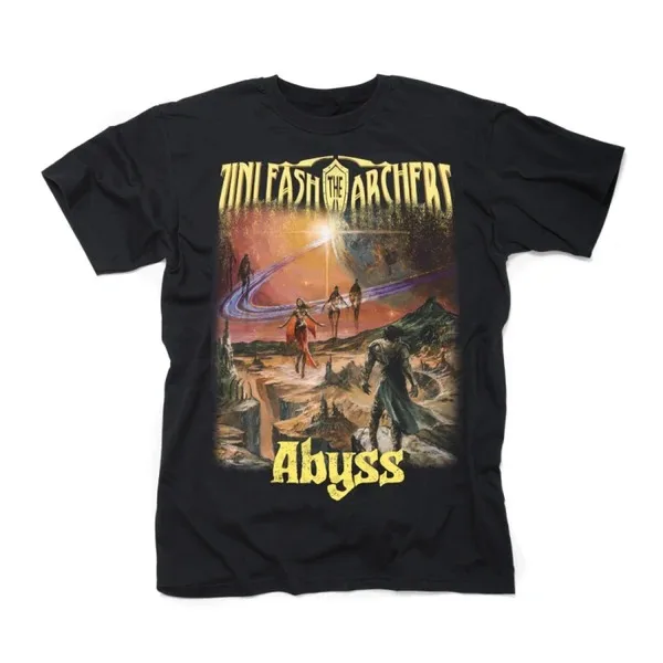 Unleash The Archers Graphic T Shirt, Front Abyss Album Art Alien Desert Planet Starry Sky Interstellar Character Fantasy Print