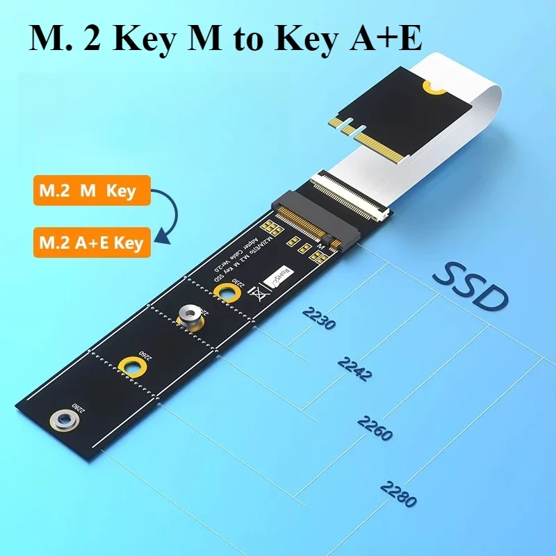M.2 Key M to Key A+E соединительный удлинительный кабель интерфейса карта адаптера nvme