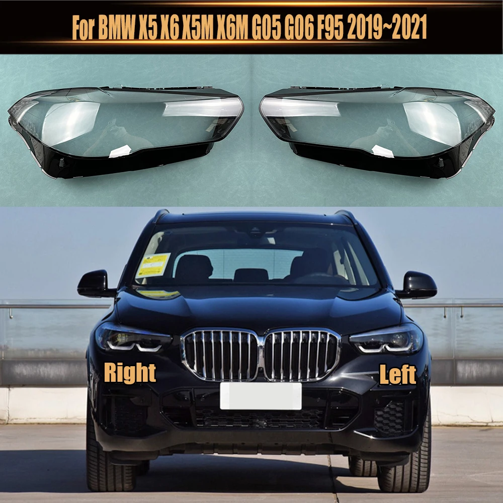 

For BMW X5 X6 X5M X6M G05 G06 F95 2019~2021 Front Headlamp Cover Transparent PC Lampshade Headlight Shell Lens Plexiglass