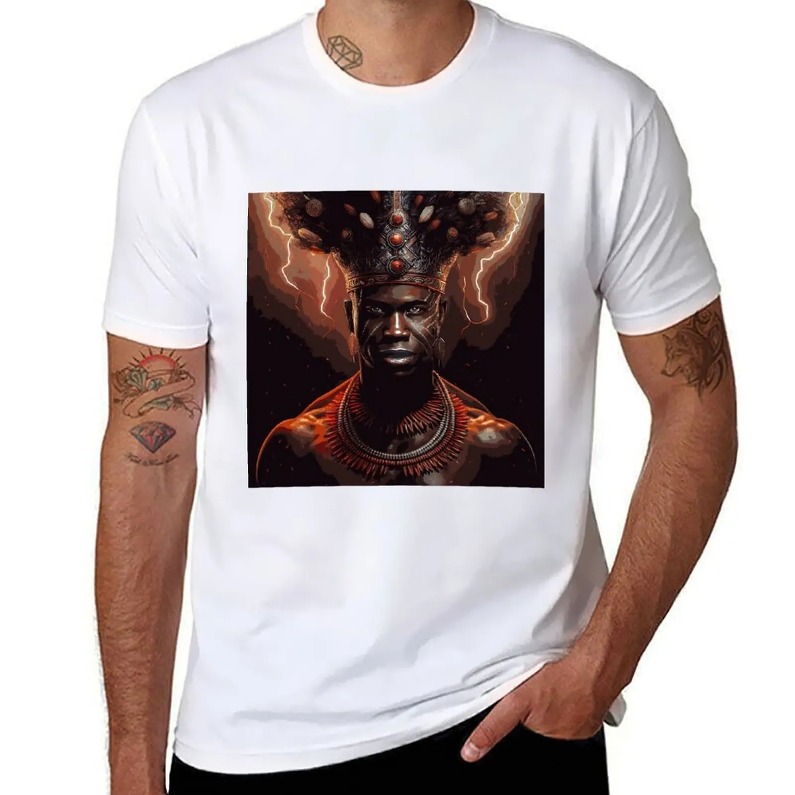 

Shango of Lightning T-Shirt cotton tshirt 100% t shirt custom print T-Shirt
