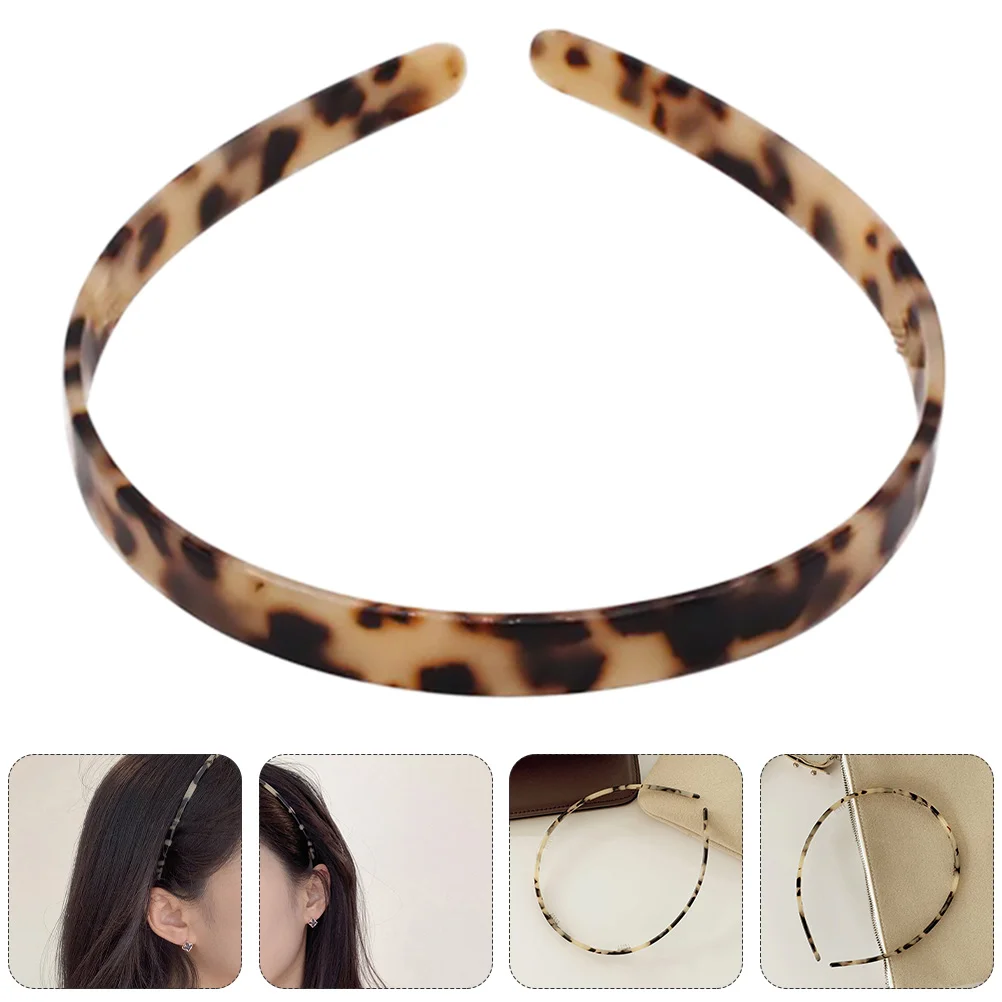 

Leopard Headband Hairband Headpiece Girls Cloth Tooth Comb Accessories Wide Woman