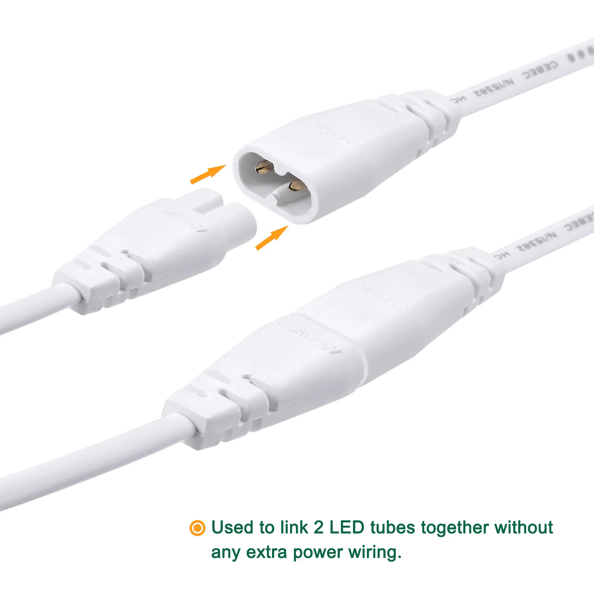 2/4Pcs T5 LED Tube Connector Cable 2 Pin 30cm/50cm Male to Female Extension Cord for LED Integrated Light Tube Fluorescent Lamps