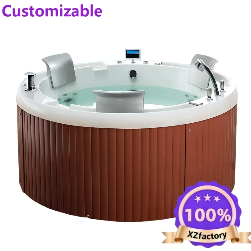 Factory Direct 2026 Acrylic round independent tank 3 people constant temperature surfing large pool massage swimming pool outdoo