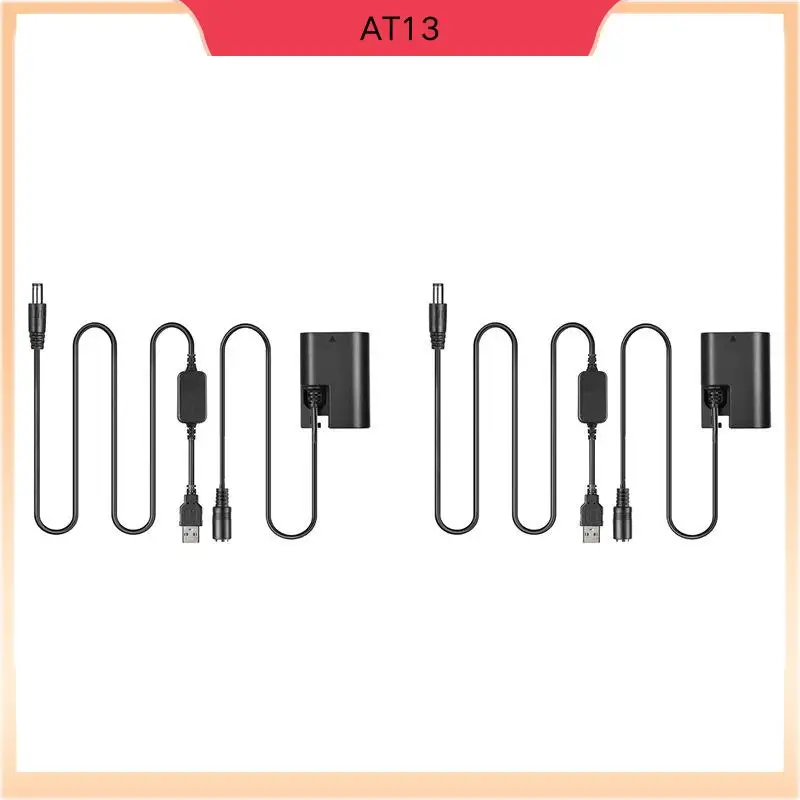 AT13 2X ACK-E6 DR-E6 LP E6 E6N Dummy Battery USB Power Adapter Kit For Canon EOS 5D Mark III II 6D 7D 60D 70D 80D 90D R R5 R6