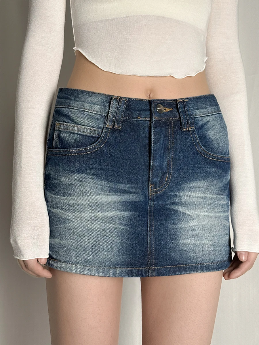 

Джинсовая юбка Street Sle с высокой талией, женская, сексуальная, короткая, из хлопка, с защитой от просвечивания, летняя, модная