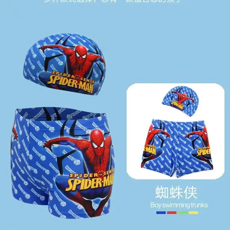 Baby Boys Swimwear Pants Kids Children Swimsuit Shorts Cartoon Pixar Cars Mickey Mouse Printed Toddler Swimming Trunks Cap Sets