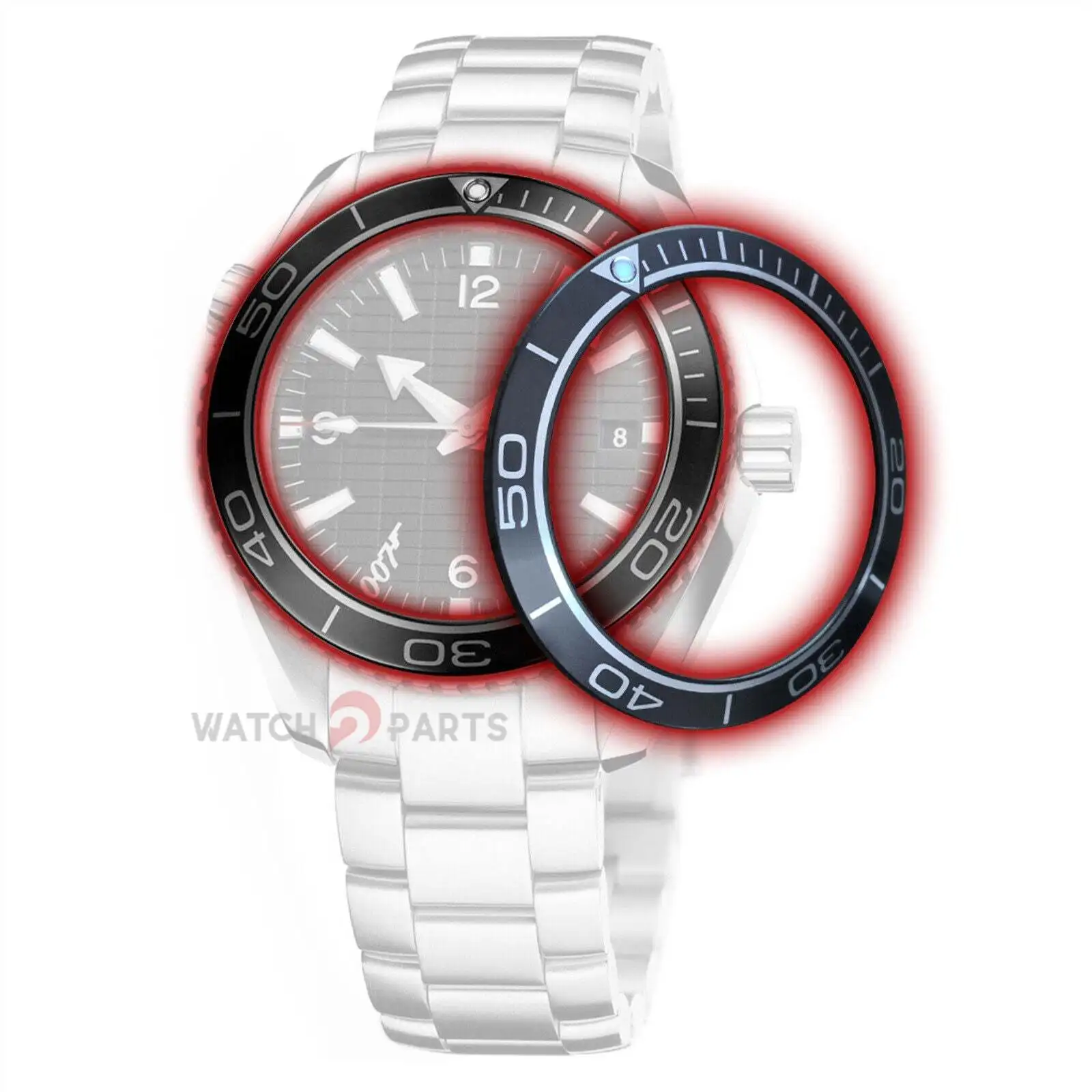 Watch Ceramic Bezel for Omega Seamaster Planet Ocean Co-Axial 600M 45.5mm Watch