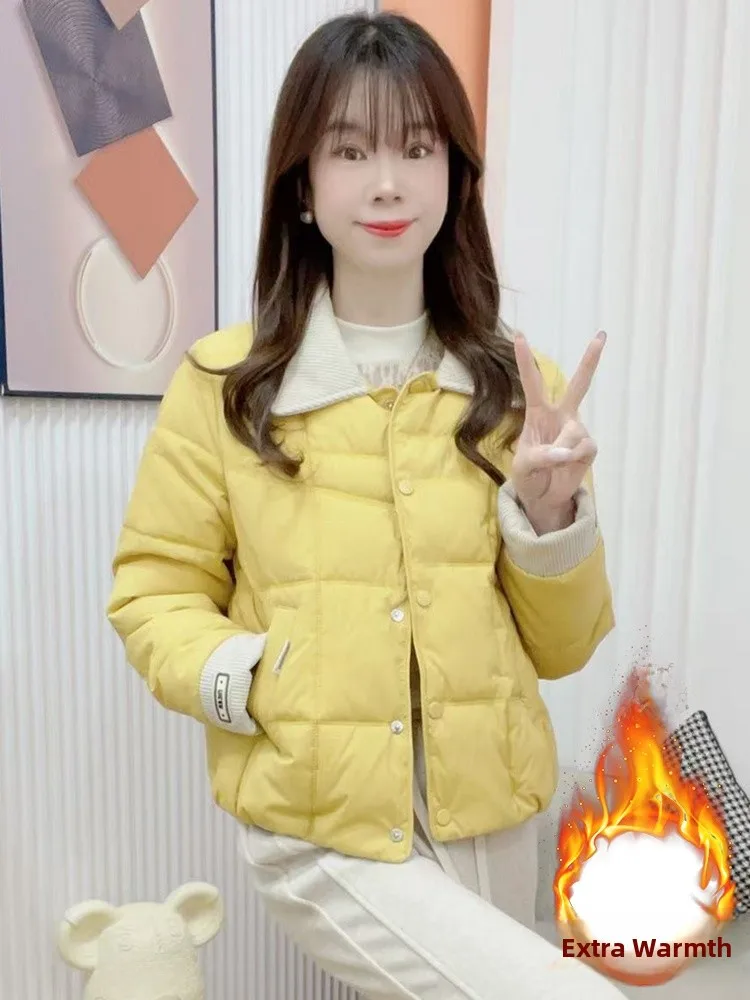 

Новая женская утепленная куртка 2026 года с флисовой подкладкой и воротником, на хлопковом пуху, теплая верхняя одежда, модное зимнее пальто в корейском стиле