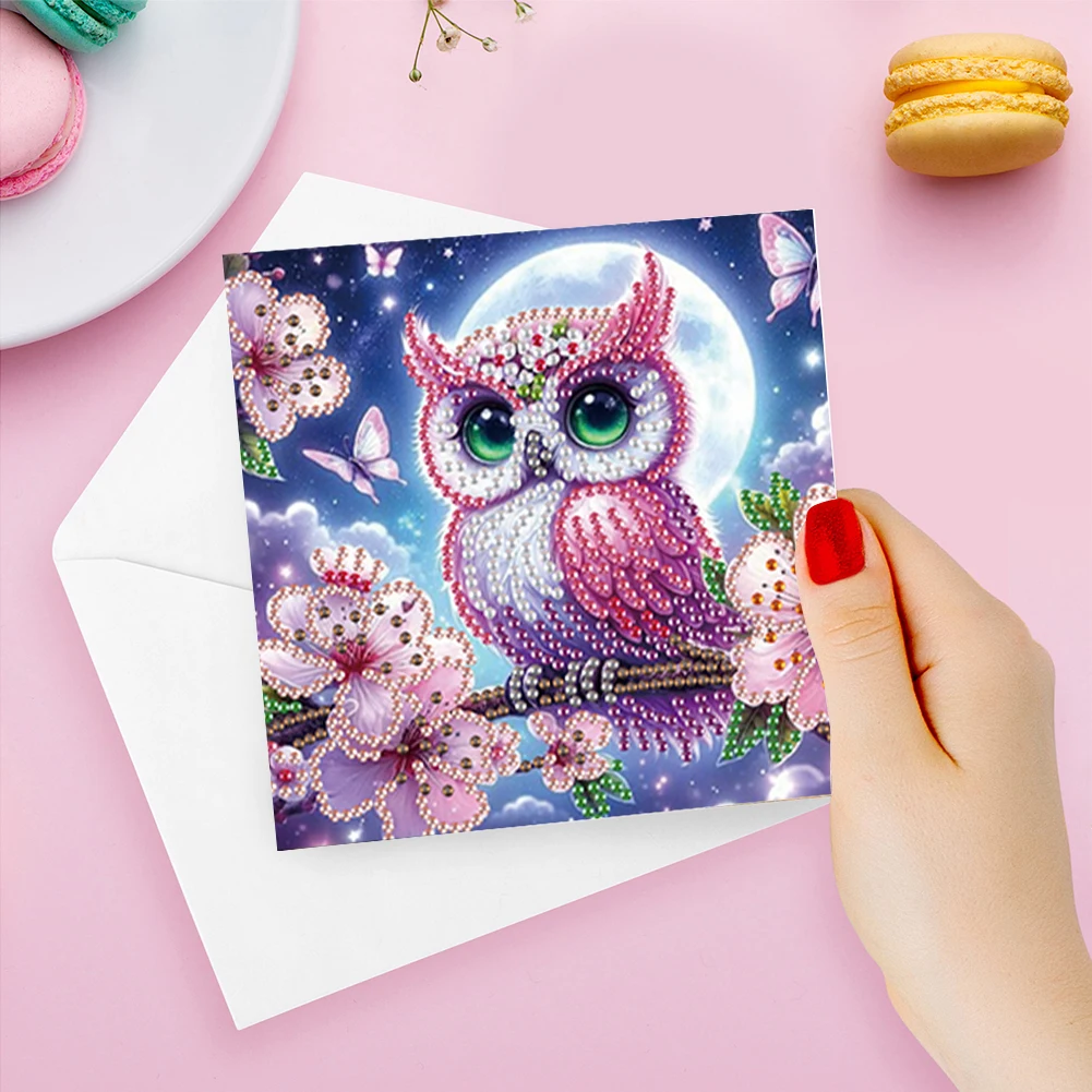

6Pcs Winter Tiger Cat DIY Diamond Painting Card Diamond Daily Wish Card Diamond Painting Greeting Card for Holiday Party Favors