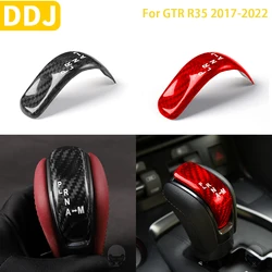 Real Carbon Fiber For Nissan GTR R35 2017 2018 2019 2020 2021 2022  Accessories Interior Control  Gear Shift Cover Trim Sticker