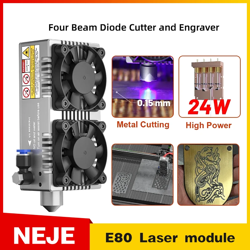 NEJE E80 2024 W Partners-Focus Laser Tech avec 4xLD Array Lens Compression Light Path for Wood Carimplanted, 120