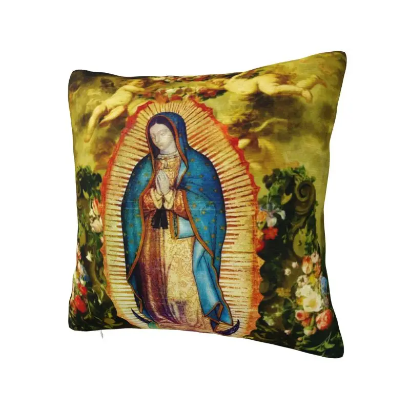 Our Lady Of Virgin Mary Mexico Pillow Covers Living Room Christian Jesus Saint Catholic Luxury Cushion Cover Velvet Pillowcase