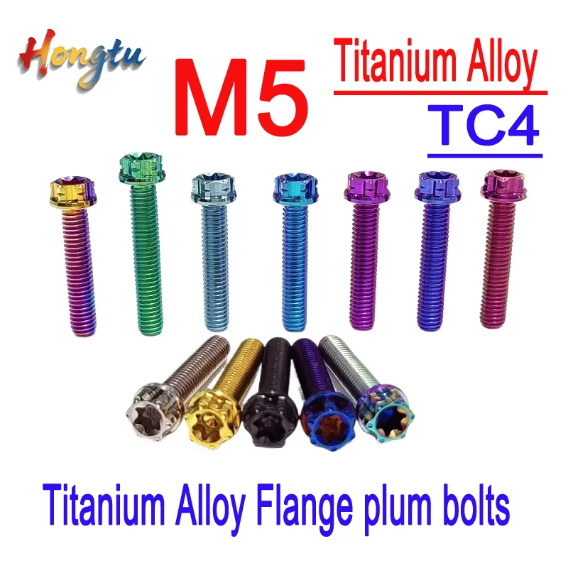 

M5TC4 Titanium Alloy Flange plum bolts, fastening screws, Length10/12/15/20/25/30/35mm.
