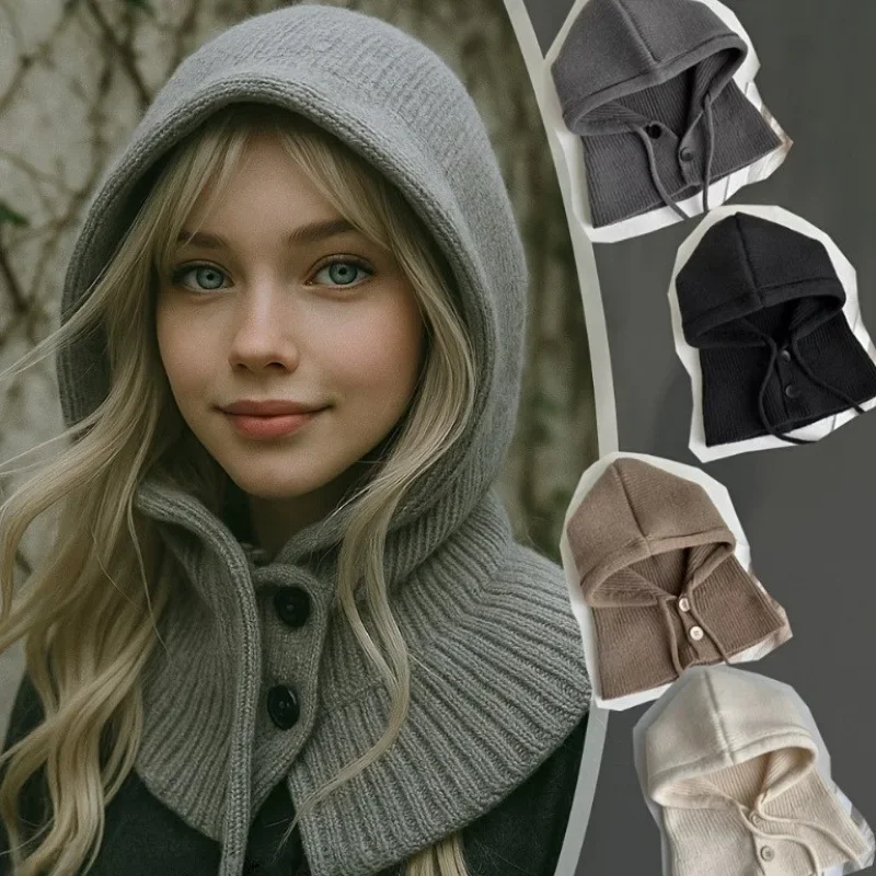 الشتاء الدافئة مقنعين وشاح قبعة متماسكة بالاكلافا للنساء الرجال الشتاء الرقبة الجراميق قبعة الجمجمة قبعة الرباط الرقبة أدفأ الموضة