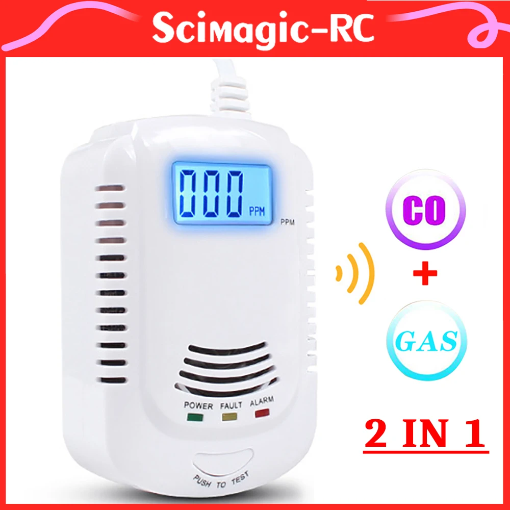 Vergiftiging Rook & Koolmonoxide Detector Combinatie Rookco Sensor Alarm Met Led-Indicator Ingebouwd Sirene Alert 110db