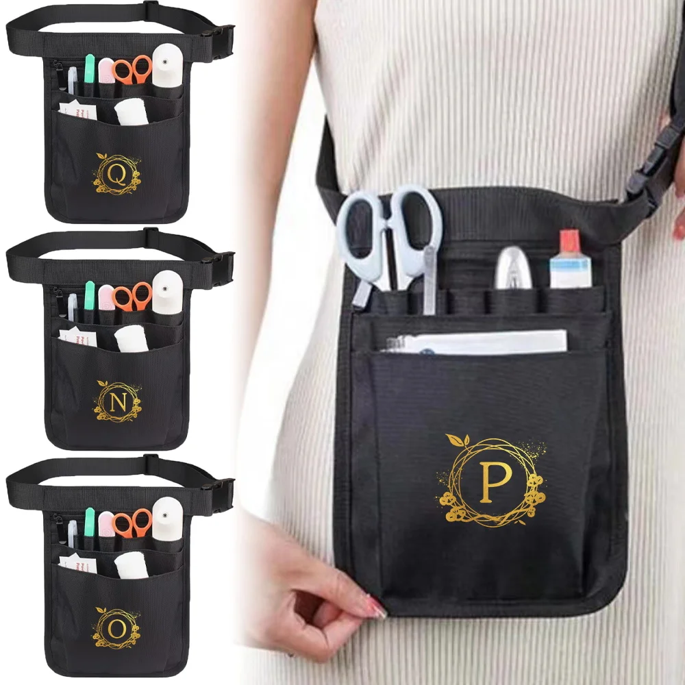 Multi Functional Tool Nurse Bags Nylon Material Accessories Waist Bag Wreath Pattern Series Medical Supplies Storage Waist Bags