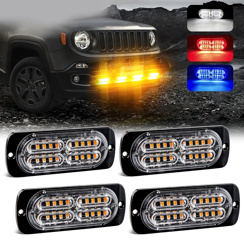 Universal 20LED DC12-24V Warning Lights Beacon Emergency Hazard Marker Grille Lamp Bar Tow Truck Trailer Flashing Strobe Lamp