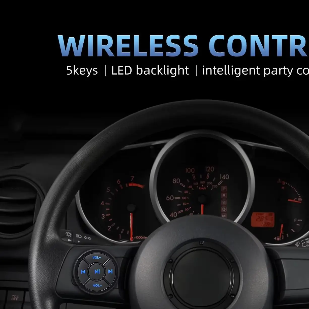 MAIMEIMI 5KEY Car Steering Wheel Wireless Bluetooth-compatibl Smart Remote Control Button for Android IOS Car Kit Media Volume