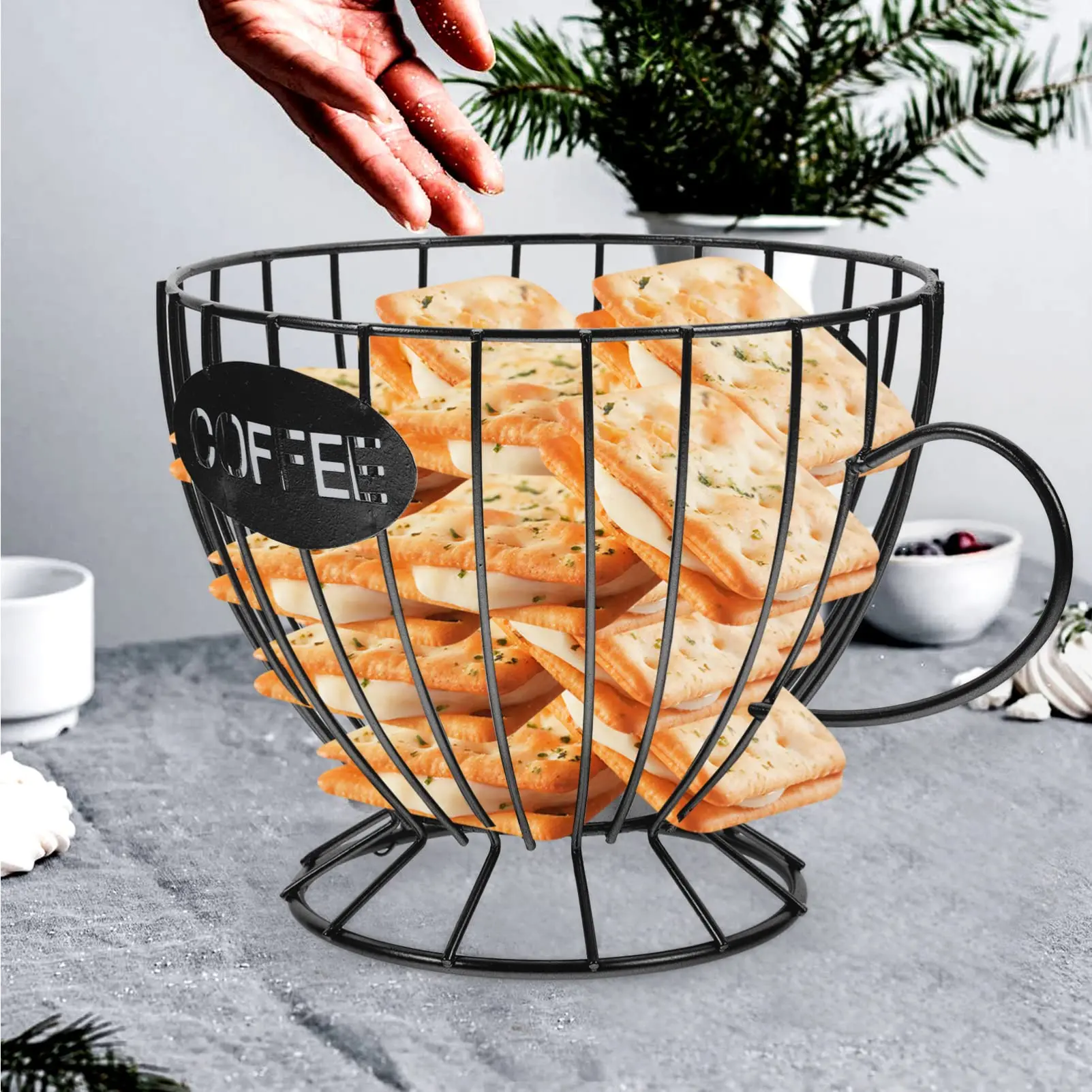 Metal Coffee Capsule Holder Large Capacity Cup Coffee Pod Organizer for Coffee Shop Bar Display Kitchen Storage Accessories