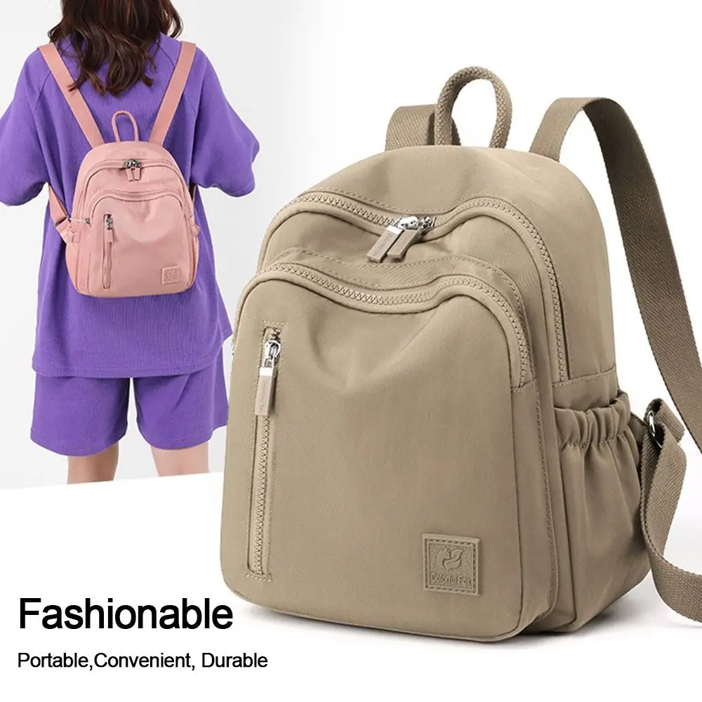 

Solid Color Shoulder Backpack Lightweight Large Capacity Student School bag Mini Portable Knapsack Waterproof Travel Rucksack