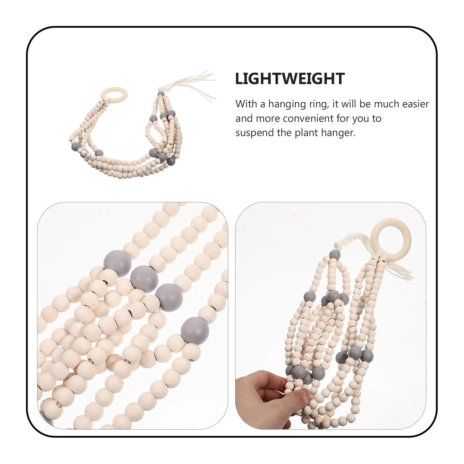 

Outdoor Indoor Plant Hanging Net Stand Wood Beads Plants Hanger Flower Basket Planter Wall Pots Woven Hanging Plant Handmade