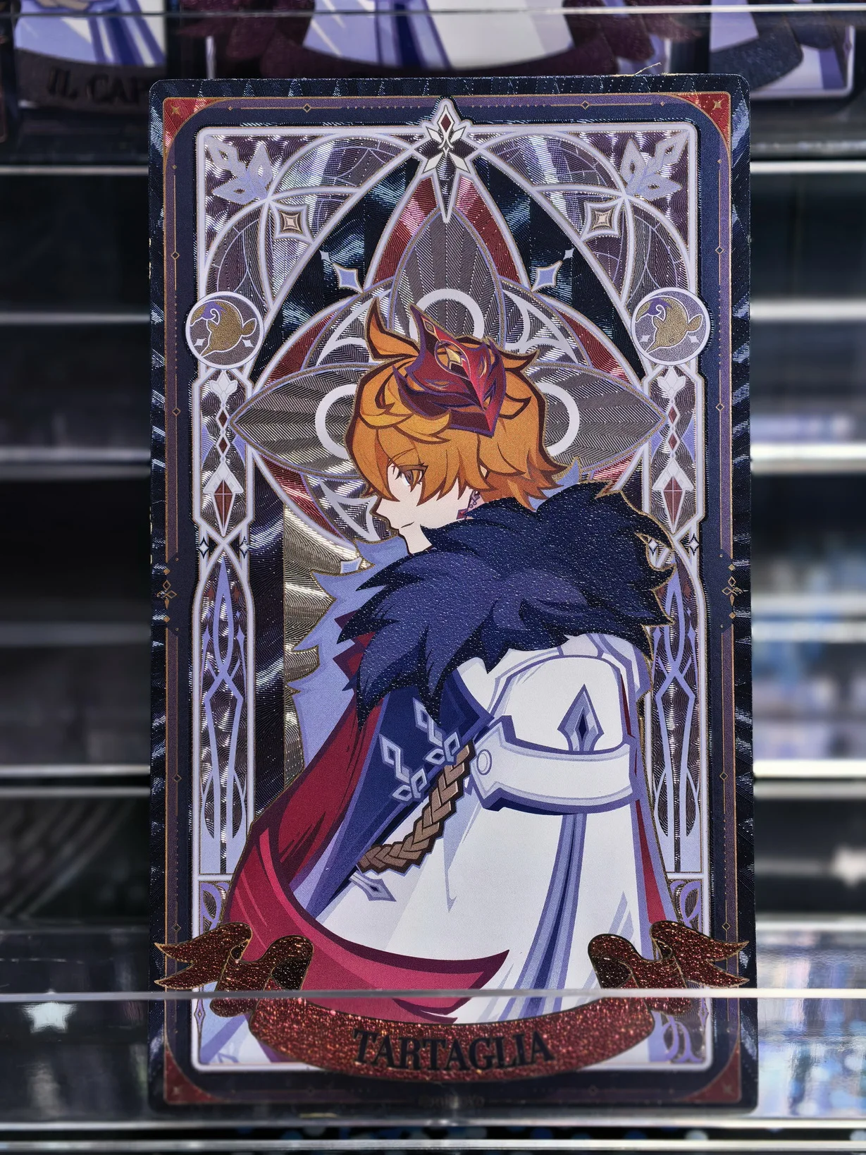 Fatui Tartaglia Gongzi Genshin Impact سلسلة لهب الصقيع الرسمية من الأكريليك القابل للدمج، شارة منتشرة للضوء #5