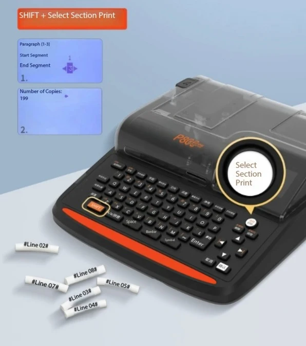220v Electric P900 Bluetooth Number Tube Printer PVC Sleeve Sticker Automatic Handheld Number Machine