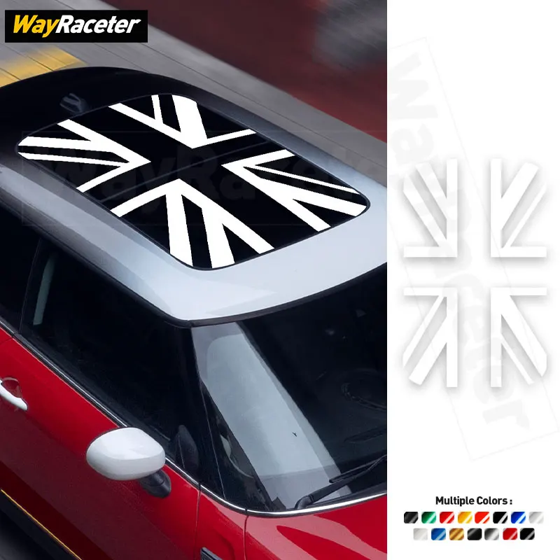Union Jack Carbon Fiber Vinyl Decal Car Sunroof Window Sticker For MINI Cooper F56 JCW F55 John Cooper Works Accessories