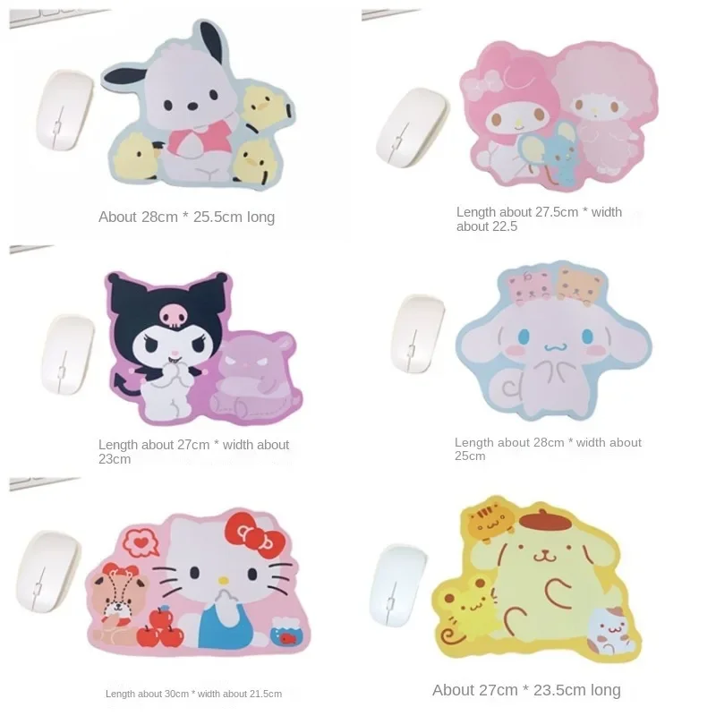 Kawaii Sanrio Kuromi Cinnamoroll Mouse Pads Computer Cute Irregular Melody Anti-Slip Desk Pad Computer Keyboard Pad Girls Gift view 3