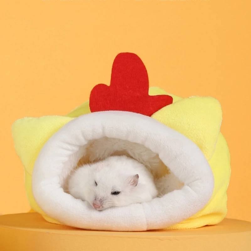 Cute Hamster Nest Winter Warm Velvet Small Pet Cage Sleep Nest Bed for Guinea Pigs Hedgehog Squirrel Cage Accessories