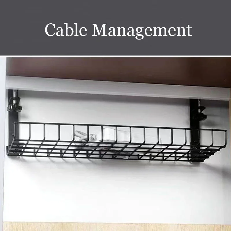 Under Desk Cable Management Tray No Drill Under Table Storage Rack Sturdy Durable Organizer Home Office Dormitory Storage Racks