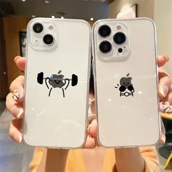 Funny Matchstick Men Transparent Phone Case For iPhone 16 15 14 12 13 Pro Max Mini 11 Pro Plus SE XR Clear Soft Shell Bag Fundas