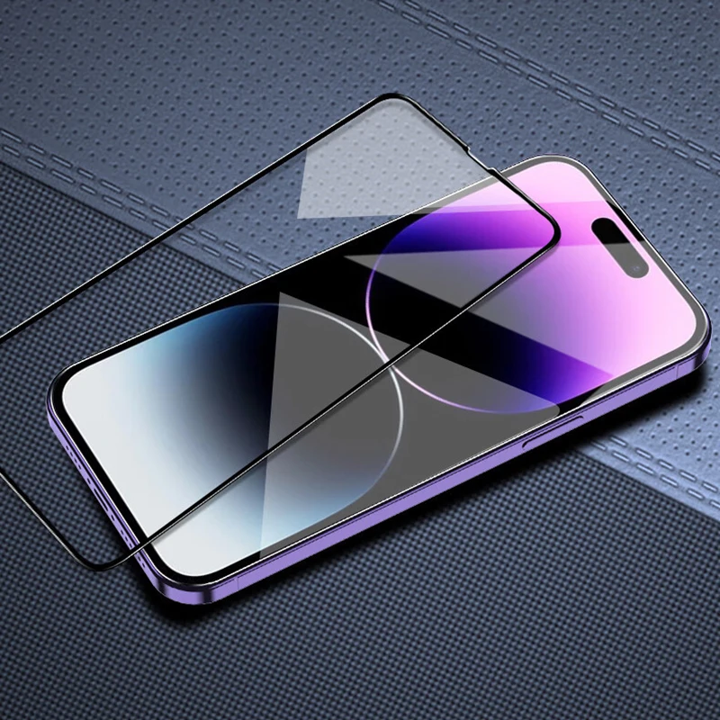 Protector de pantalla de vidrio templado para iPhone, 16, 15, 14, 13, 12, 11 Pro Max, 16, 15, 14, 13, 12, 11 Pro Max, X, XR, XS Max, 2 unidades