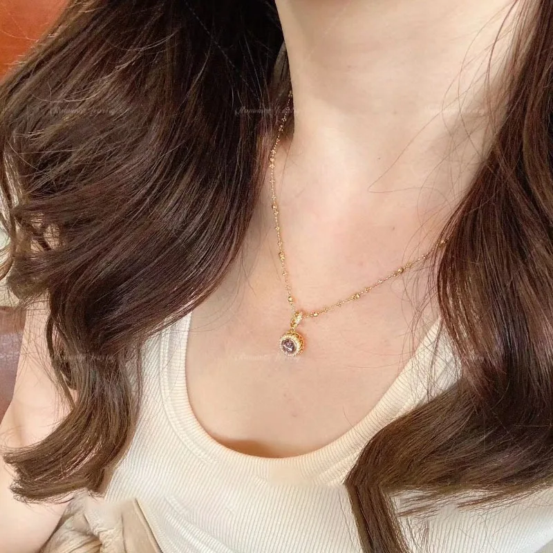 

Unique Amethyst Magic Ball Necklace – Double Layer Dazzling Design for Throat Chakra Alignment & Attracting Clear Expression