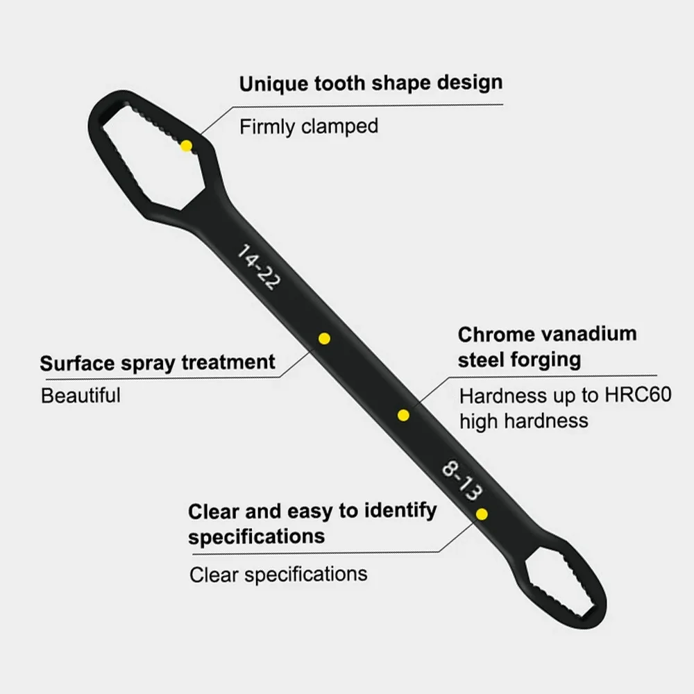 universal Torx wrench self tightening double head Adjustable Spanner bike Moto Car Repairing Tools Hand multi-function Tools