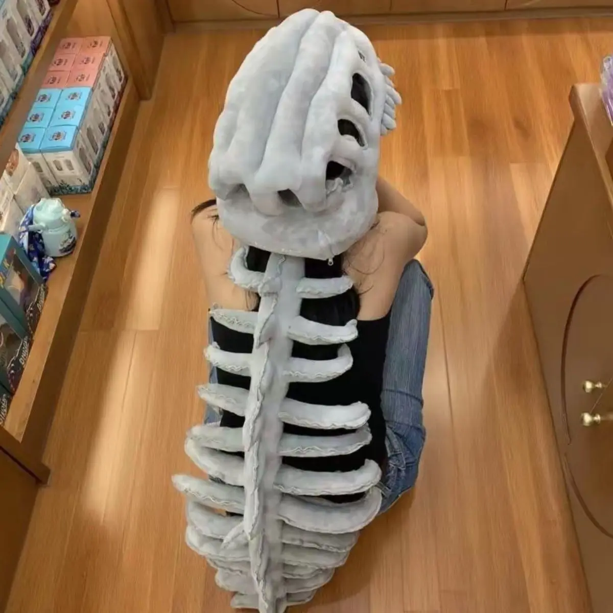 Maska Dinozaura Szkielet Głowy T-Rex Czaszka Chiński Park Dinozaurek Śmieszny Kostium na Imprezę Akcesorium Unisex Dorosły Dzieci