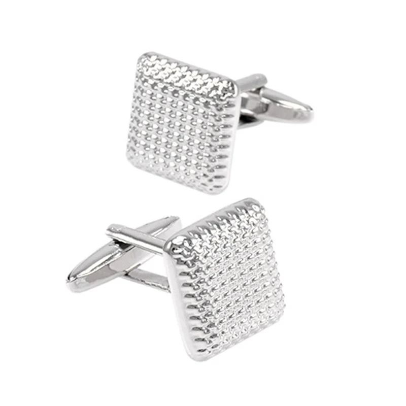 High quality men's French shirt cufflinks Metal Classic square pattern cuffs buttons business suit accessories jewelry gifts