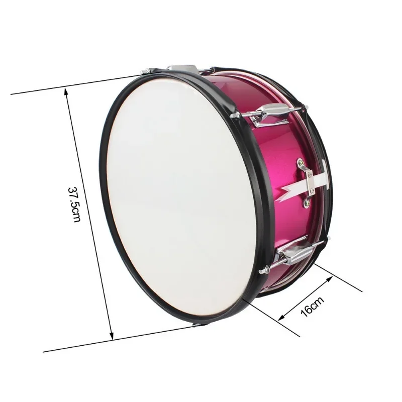 Small Military Drum Instrument Stainless Steel Red Small Military Drum Team Drum Student Drum  Band Percussion Instrument