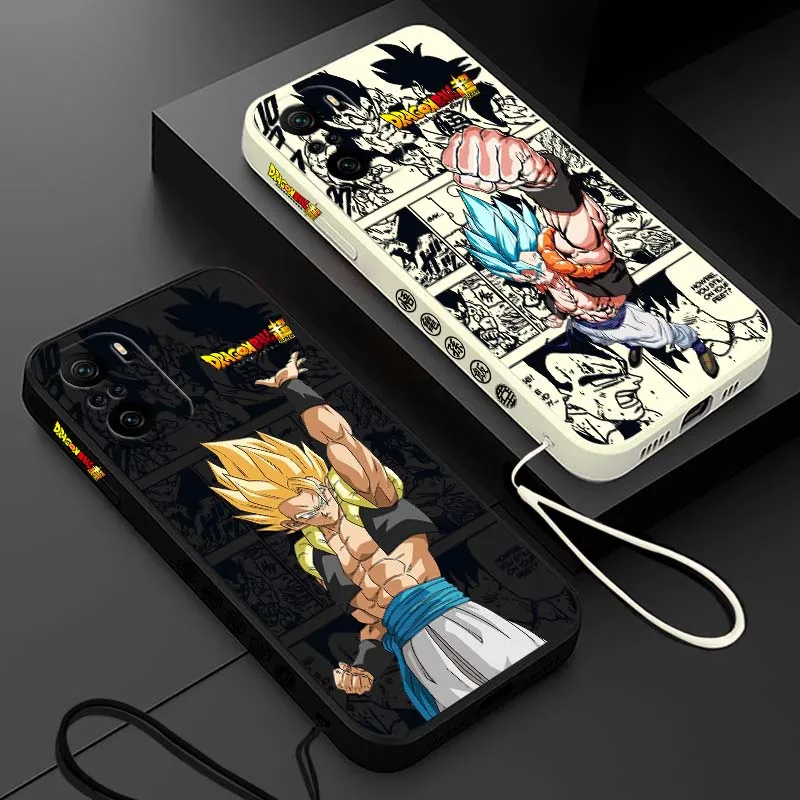D-Dragon Ball Son Goku Saiyan Cover For Xiaomi Redmi Note 14 13 12 11 10 9 8 Pro Plus 4G 5G Liquid Left Rope Phone case