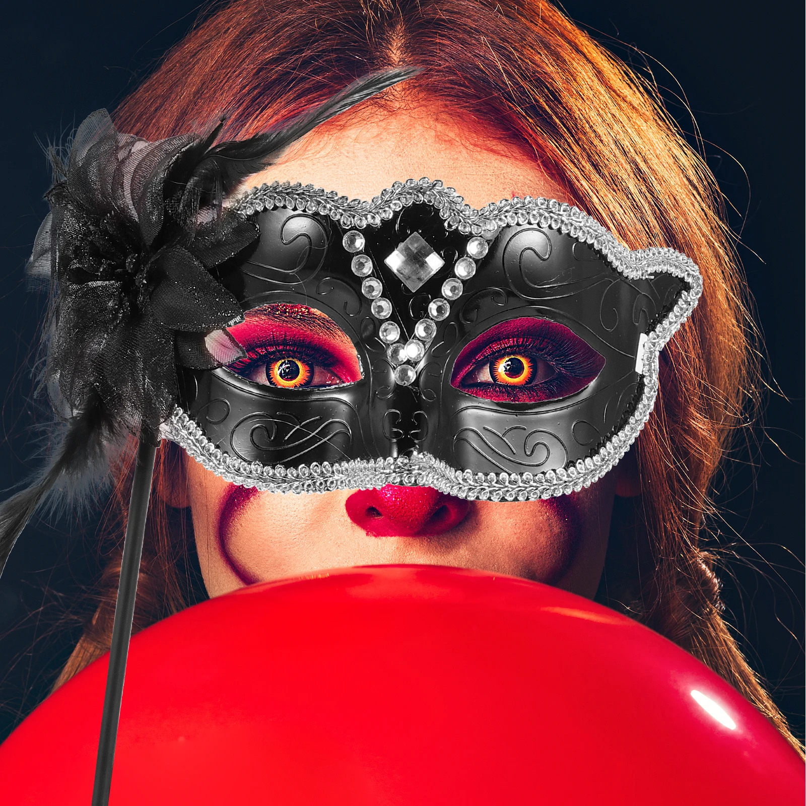 

Masquerade Mask For Women Handheld Party Costume Accessory Prom Mardi Gras Fancy Dress Mask Cosplay Prop For