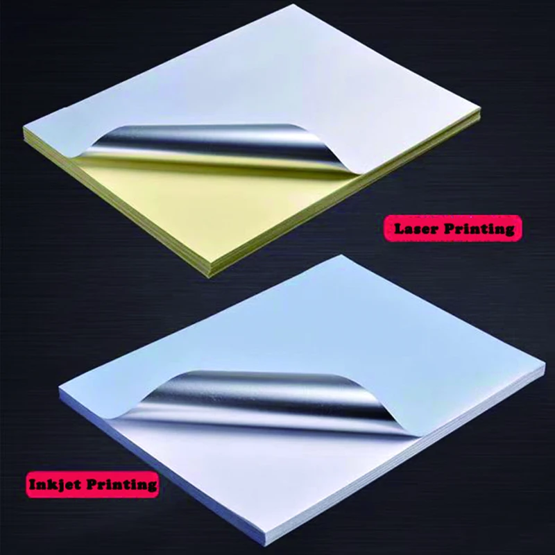 20sheets A4 Matte Silver Adhesive Paper Waterproof Tear Resistant Strong Adhesive Inkjet Laser Printing Capability Sticker