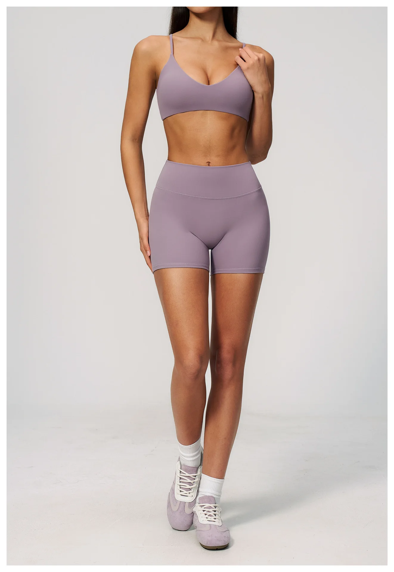 Luxury Women's V-Neck Backless High-Waisted Yoga Set, Sculpting Two-Piece Activewear for Pilates, Fitness, Workout & Training